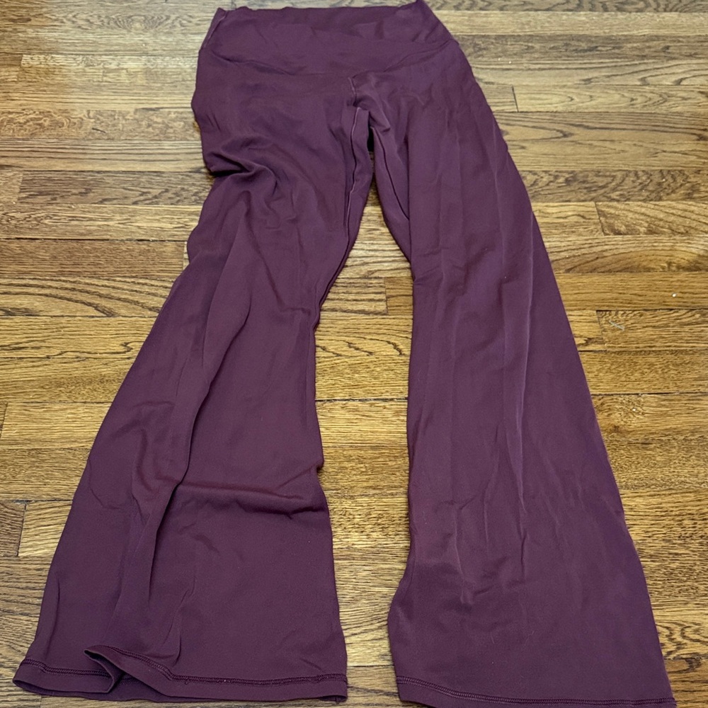 Women's maroon flare pants
